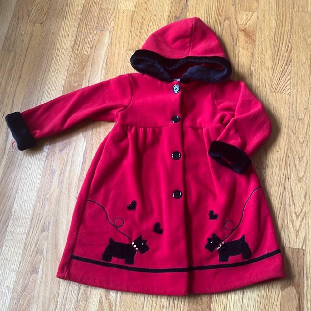 Pete’s Partner Red Scotty Coat Girls 6